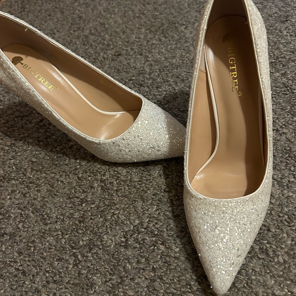 Glittery Silver High Heels